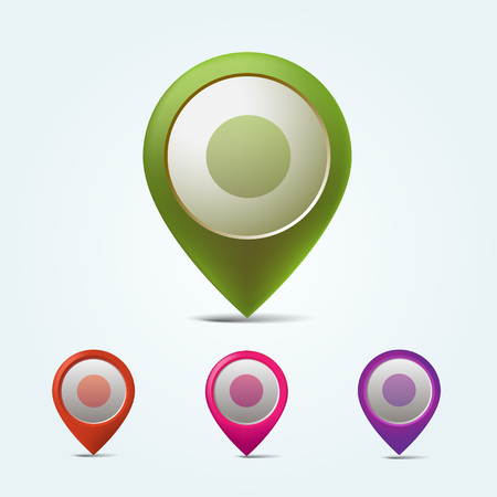 Set of vector map markers. Colorful map pinsのイラスト素材