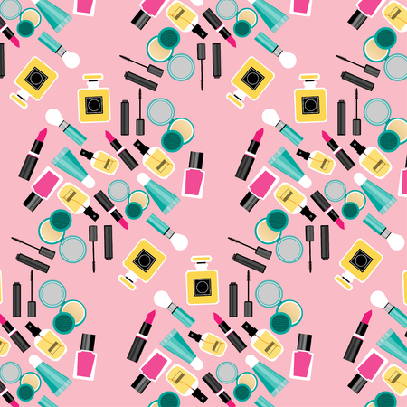 Abstract background with make up tools.のイラスト素材