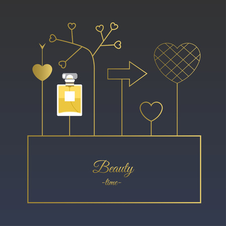 Fragrance with golden decorative elements.のイラスト素材