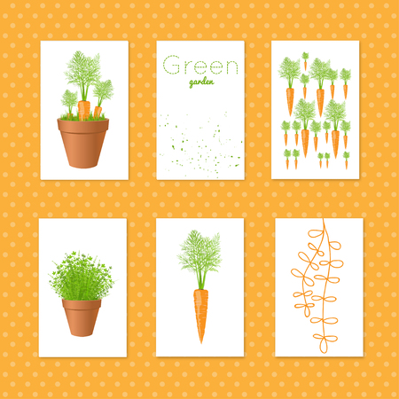 Set of vector tags with carrots.のイラスト素材