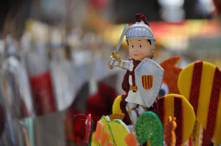 Tarragona, Spain - April 23, 2014: Gift to celebrate Sant Jordi day, the day of the book and the rose in Catalonia.のeditorial素材