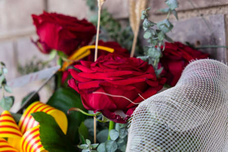 Roses to celebrate Sant Jordi day, the day of the book and the rose in Catalonia.