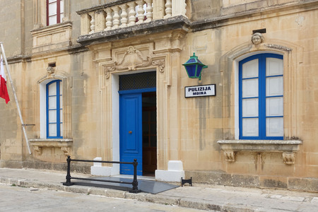 Maltese police station in the old city of Mdina, the ancient capital of Maltaの写真素材