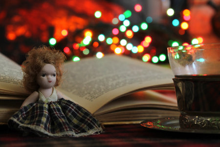 Christmas cup of coffeeの写真素材