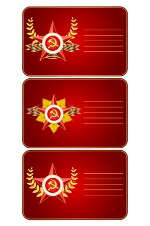 vector set of greeting cards with congratulations to 23 februaryのイラスト素材