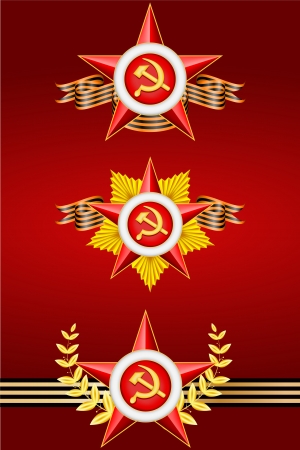 vector set of decorative elements related to 23 Februaryのイラスト素材