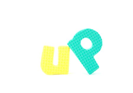 colorful  letters with up isolated on white background 
の写真素材