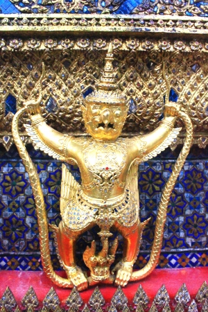 Gold Garuda Foot On Serpent in Temple of the Emerald Buddhaの写真素材