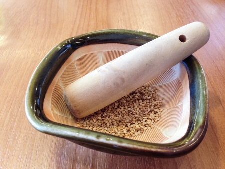 Sesame in Ceramic Bowlの写真素材