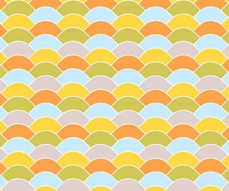 colorful vintage wave pattern with white lineのイラスト素材