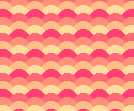 Pinky orange vintage wave patternのイラスト素材