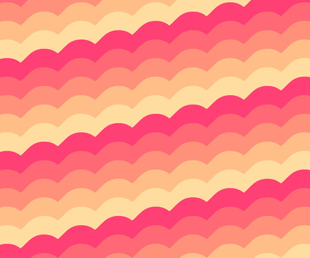 Pinky orange vintage wave patternのイラスト素材