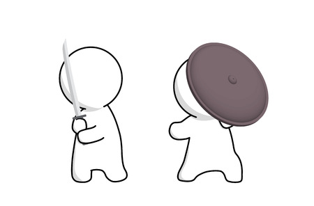 Mr.Simple in Attack and Defence Actionのイラスト素材