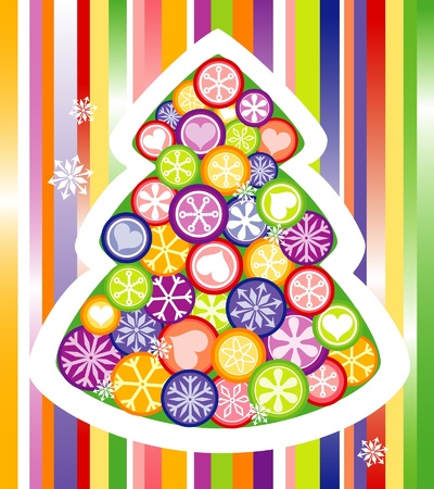 decorated christmas treeのイラスト素材