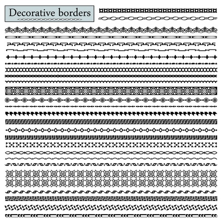 Set of calligraphic decorative bordersのイラスト素材