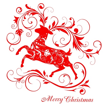 Christmas background with reindeerのイラスト素材