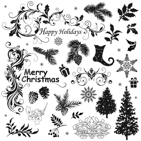 Set of Christmas elementsのイラスト素材