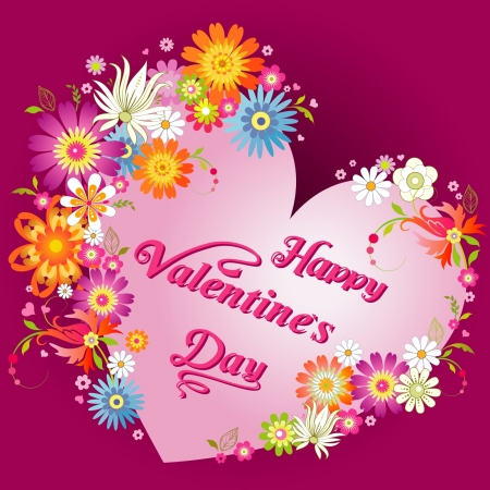 Happy Valentines Day cardのイラスト素材