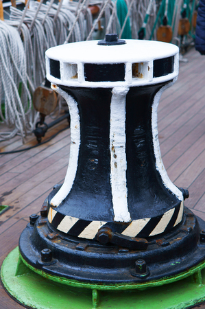 the bollard is wound a chain, mooring