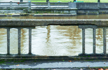 concrete fencing fence you will find a grey stoneの写真素材