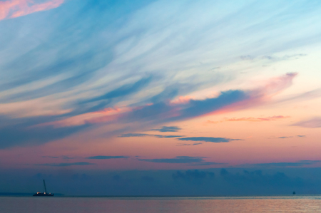 purple sky at sunset, purple pink skyの写真素材