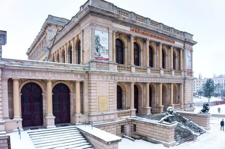 Palace of culture of sailors, building of the Konigsberg exchange, Museum of fine arts, Regional center of youth culture, Leninsky avenue, 83, Kaliningrad, Russia, Eastern Europe, January 8, 2019のeditorial素材