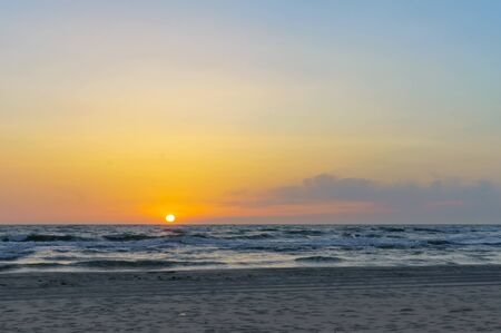 sunrise on the Baltic coast, sunset on the seaの写真素材