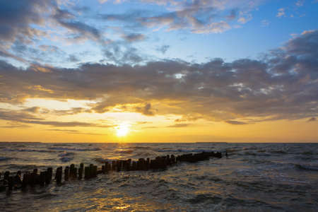 sunrise on the Baltic coast, sunset on the sea