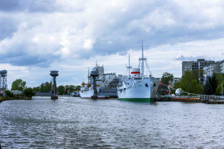 Museum flotilla, Museum of the world ocean in Kaliningrad, ships Museum exhibits, Kaliningrad, Russia, May 3, 2020のeditorial素材