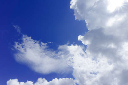 blue sky white cloud, snow-white cloud in the blue sky
