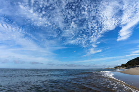seascape and waves, beautiful blue sky over the seaの写真素材