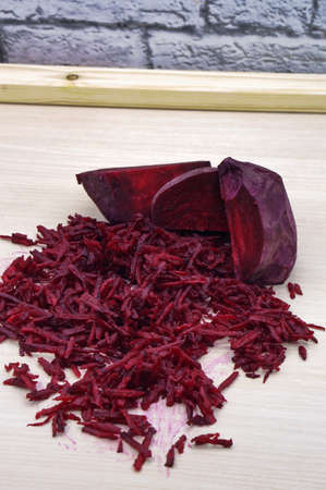 fresh beet grated, grate beetroot on a grater