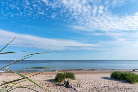 seashore of the baltic sea, desert sea sea coast, stormy sea and sandy shoreの写真素材