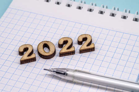 Notebook for 2022. Planning life for the new year. Writing plans for the coming year.