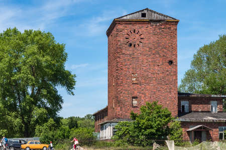 Kaliningrad region, Baltiysk, Vistula Spit, Russia, June 6, 2021. Hangars of an anti-submarine warfare squadron. Neutif airfield - former German airfield. Destroyed hydro-aviation base.のeditorial素材