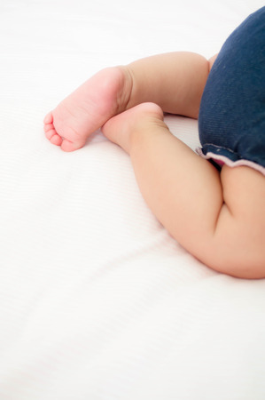 crawling baby girlの写真素材