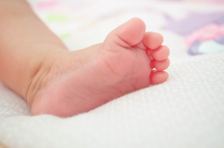 baby girl footの写真素材