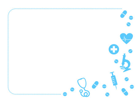 Frame with medical icons. Vector illustration for your design. Blue background.のイラスト素材