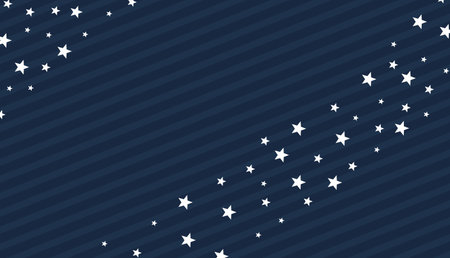 White Stars on Dark Blue Striped Background. Vector Illustration.のイラスト素材