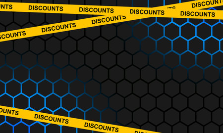 Black and yellow warning tapes. Vector illustration.のイラスト素材