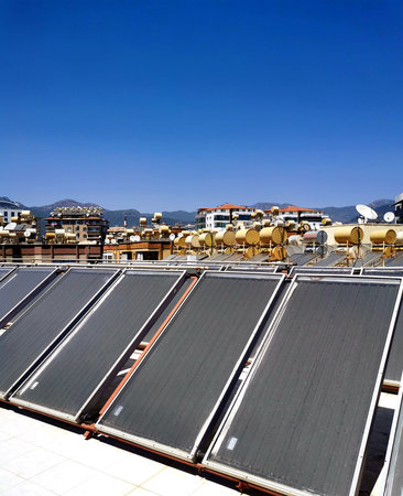 Solar panels on the roof of a building