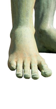 a foot isolated on white background with copy spaceの写真素材