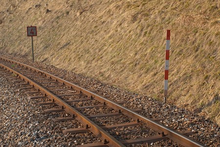 a path of a classic old narrow-gauge railroadの写真素材