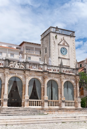 the loggia (the former govenors palace) and its clock tower built in the 13th centuryのeditorial素材