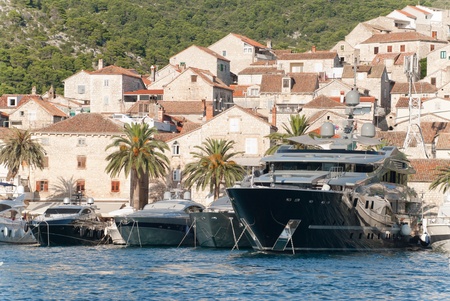 the city of hvar and its harbor at the adriatic sea in croatia
