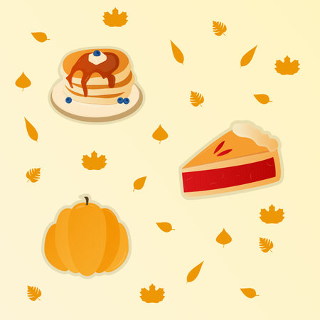autumn stickersのイラスト素材