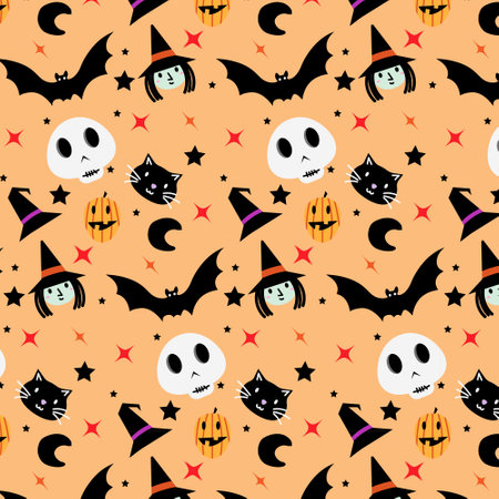halloween patternのイラスト素材