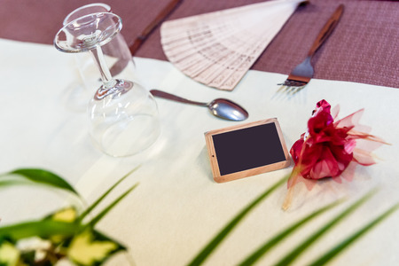 Decoration of wedding tableの写真素材