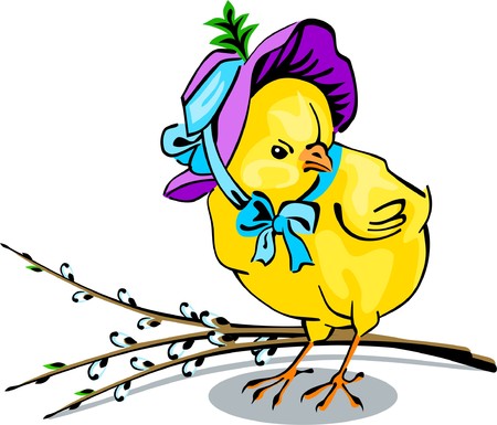 Easter chicken wearing hat
