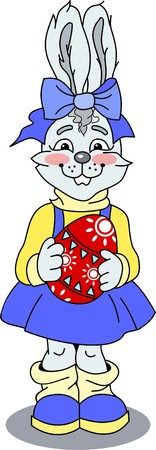 Easter bunny holding eggのイラスト素材